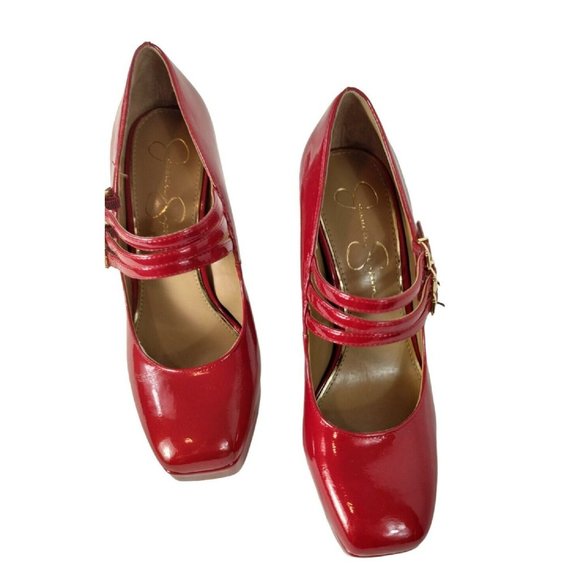 Jessica Simpson Darena Patent Mary Jane Platform Pumps Womens 8.5 Strappy New - Picture 3 of 14